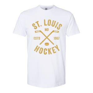 St Louis Ice Hockey Gift Crossed Sticks Gift Softstyle CVC T-Shirt