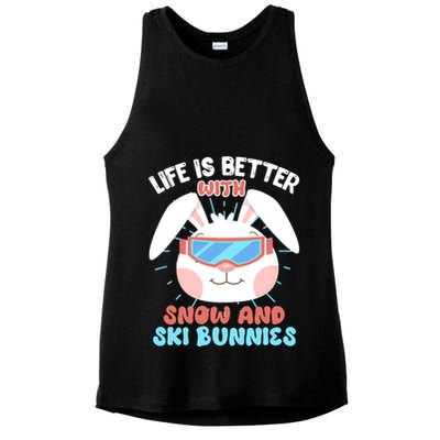 Skiing Life Is Better With Snow And Ski Bunnies Snow Bunny Gift Ladies PosiCharge Tri-Blend Wicking Tank