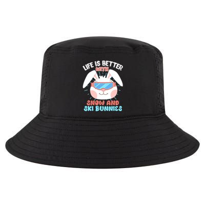 Skiing Life Is Better With Snow And Ski Bunnies Snow Bunny Gift Cool Comfort Performance Bucket Hat