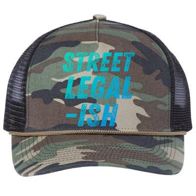 Street Legal Ish Mechanic Drag Racing Hot Rod Low Rider Car Cool Gift Retro Rope Trucker Hat Cap