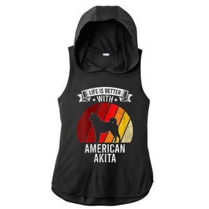 S Life Is Better With American Akita Dog Lovers Vneck Ladies PosiCharge Tri-Blend Wicking Draft Hoodie Tank