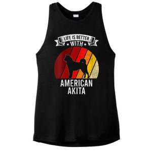 S Life Is Better With American Akita Dog Lovers Vneck Ladies PosiCharge Tri-Blend Wicking Tank