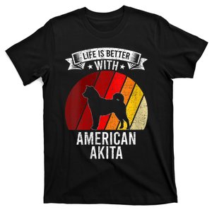 S Life Is Better With American Akita Dog Lovers Vneck T-Shirt