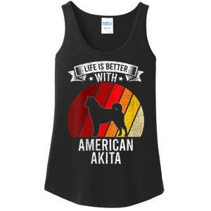 S Life Is Better With American Akita Dog Lovers Vneck Ladies Essential Tank