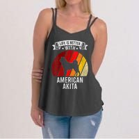 S Life Is Better With American Akita Dog Lovers Vneck Women's Strappy Tank