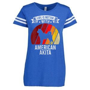 S Life Is Better With American Akita Dog Lovers Vneck Enza Ladies Jersey Football T-Shirt