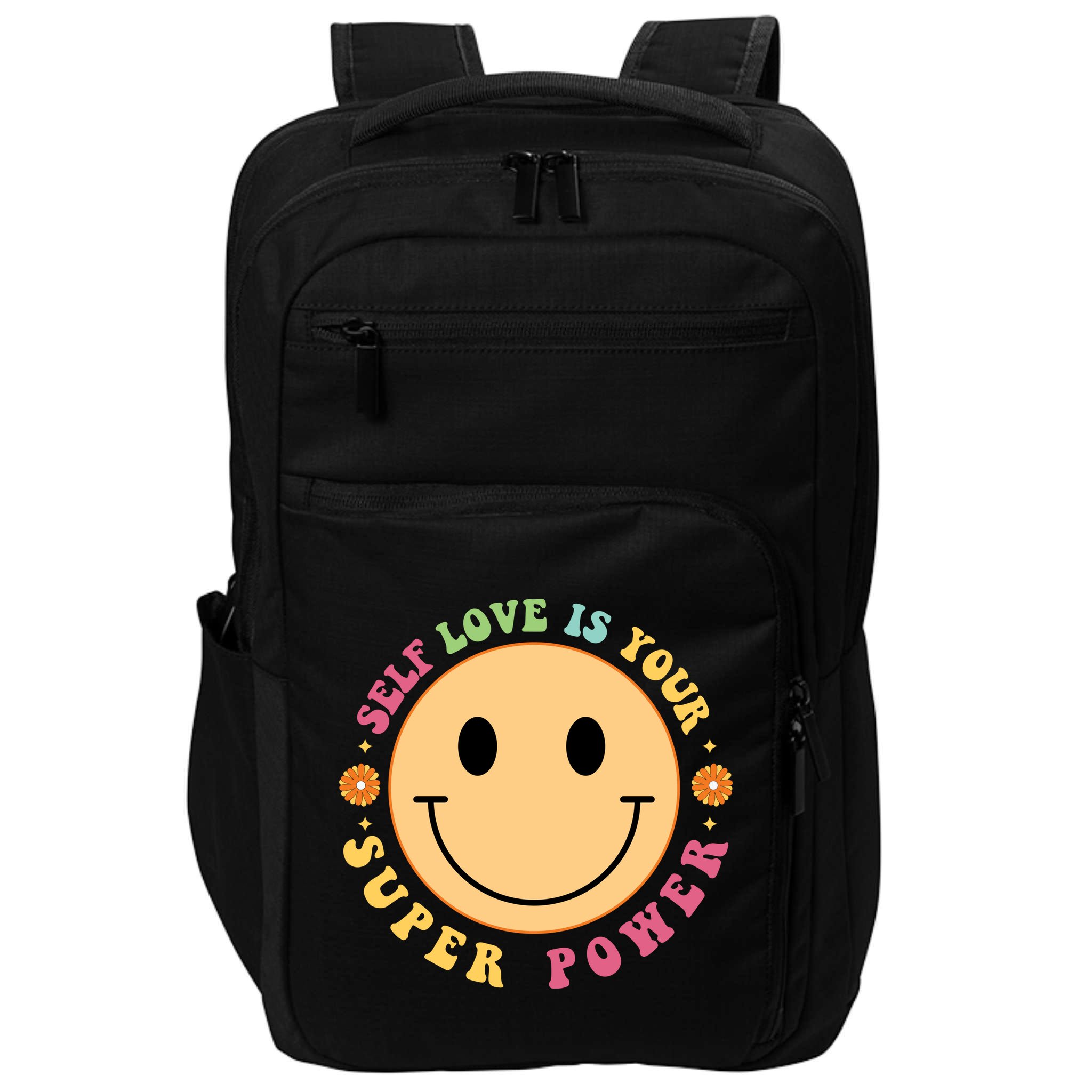 Self Love Is Your Super Power Smile Face Impact Tech Backpack