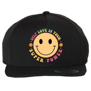 Self Love Is Your Super Power Smile Face Wool Snapback Cap