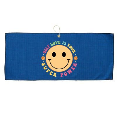 Self Love Is Your Super Power Smile Face Large Microfiber Waffle Golf Towel
