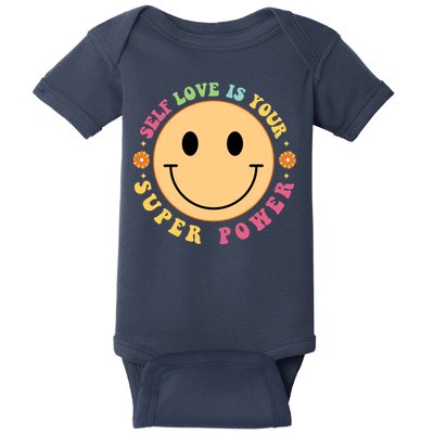 Self Love Is Your Super Power Smile Face Baby Bodysuit