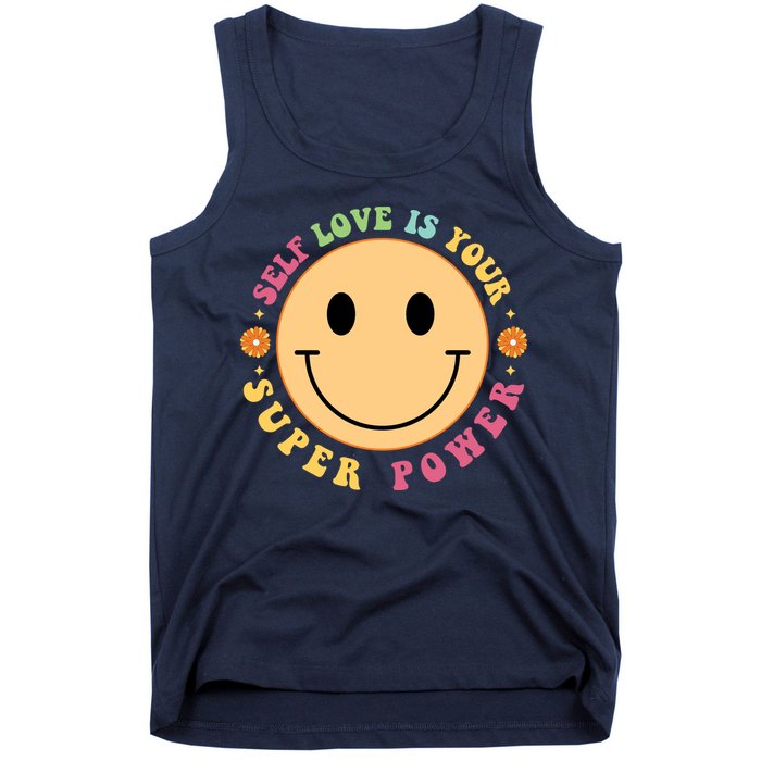 Self Love Is Your Super Power Smile Face Tank Top