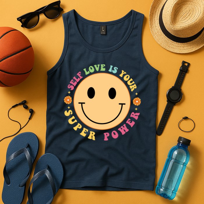 Self Love Is Your Super Power Smile Face Tank Top