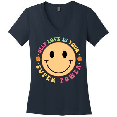 Self Love Is Your Super Power Smile Face Women's V-Neck T-Shirt
