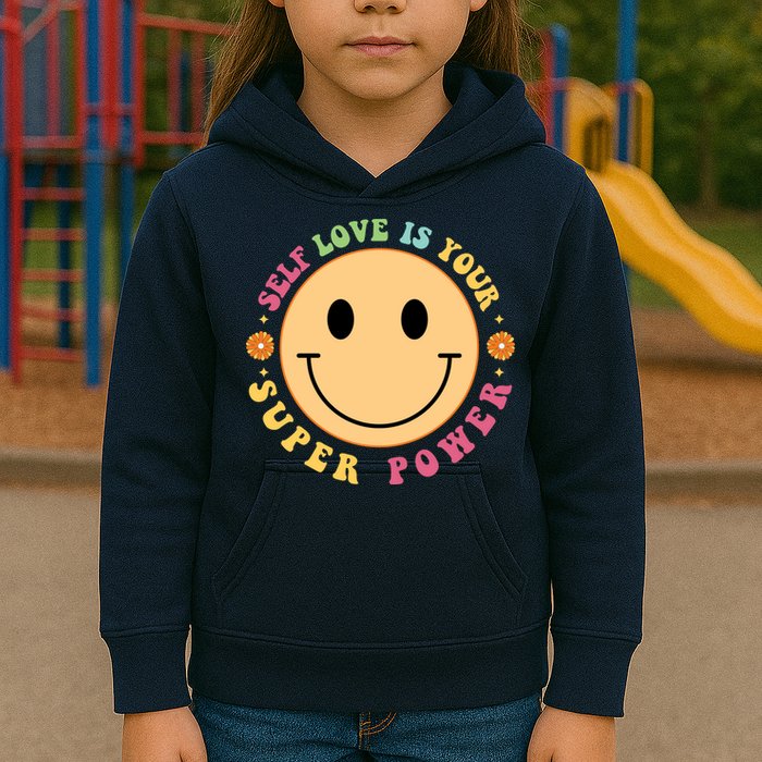 Self Love Is Your Super Power Smile Face Kids Hoodie