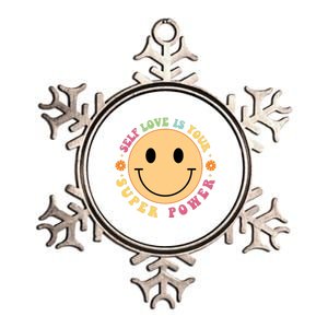 Self Love Is Your Super Power Smile Face Metallic Star Ornament