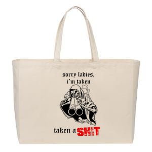 Sorry Ladies I'm Taken Taken A S.hit Cotton Canvas Jumbo Tote