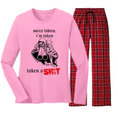 Sorry Ladies I'm Taken Taken A S.hit Women's Long Sleeve Flannel Pajama Set 