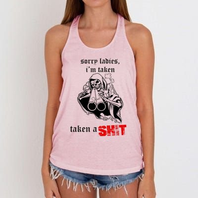 Sorry Ladies I'm Taken Taken A S.hit Women's Knotted Racerback Tank