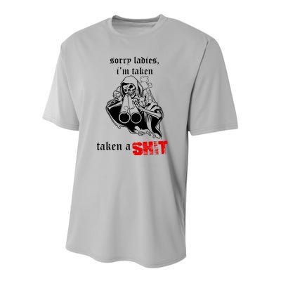 Sorry Ladies I'm Taken Taken A S.hit Youth Performance Sprint T-Shirt