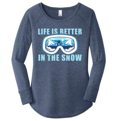 Snowboarding Life Is Better In The Snow Funny Gift Women's Perfect Tri Tunic Long Sleeve Shirt