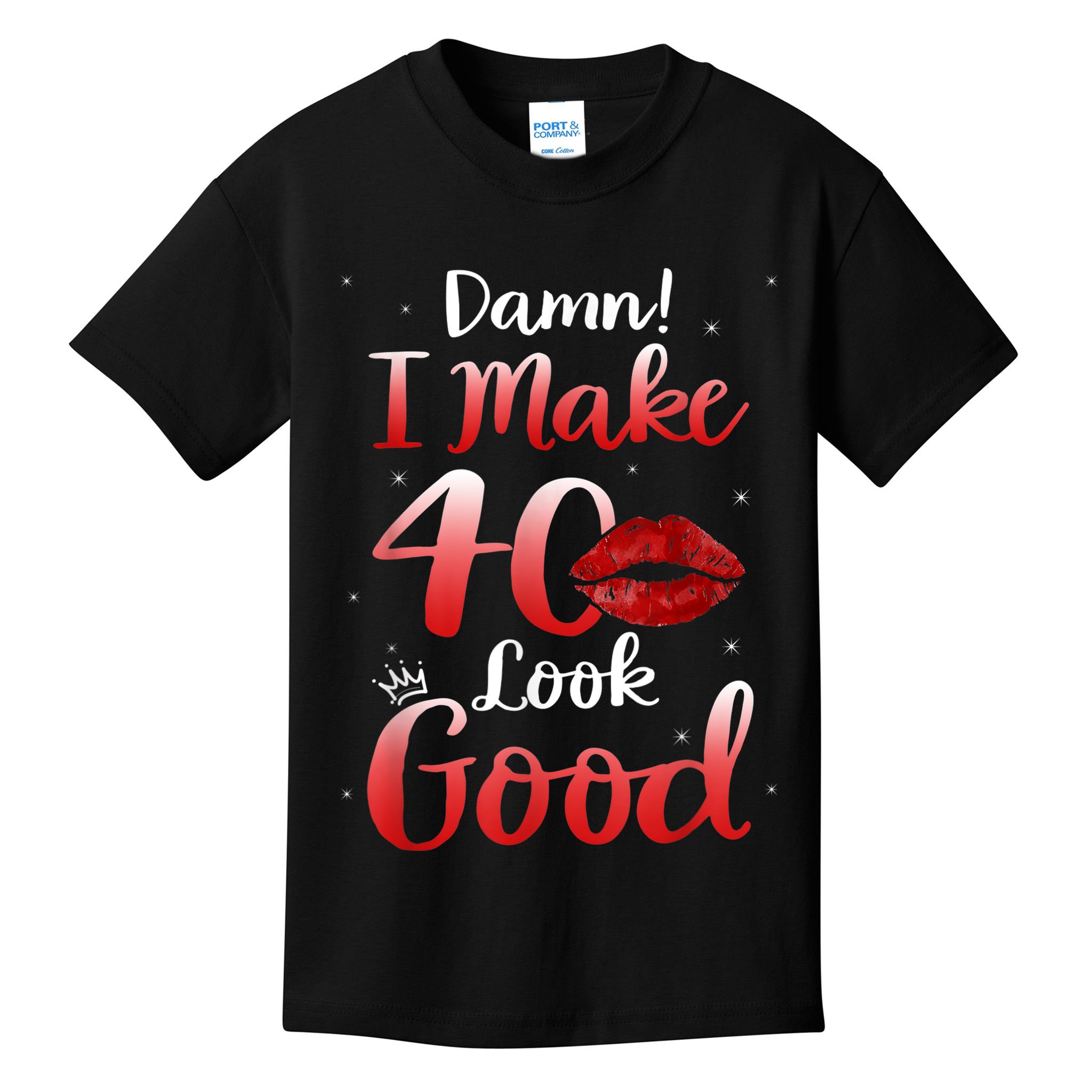 Sexy Lips I Make 40 Look Good 40th Birthday Gifts Kids T-Shirt
