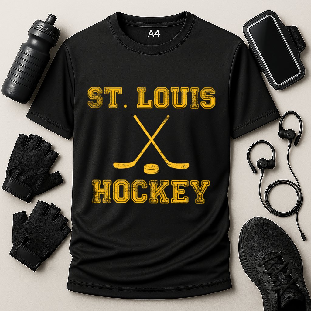 St Louis Ice Hockey Sticks State Outile Stl Gift Cooling Performance Crew T-Shirt