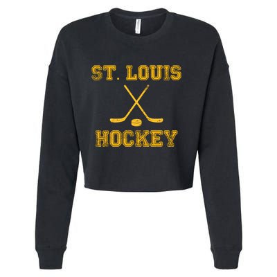 St Louis Ice Hockey Sticks State Outile Stl Gift Cropped Pullover Crew