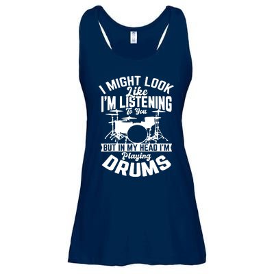 Sayings Like IM Listening To You Drum Drummer Ladies Essential Flowy Tank