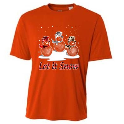 Snow Let It Snow Cute Christmas Buffalo Plaid Christmas Cute Gift Cooling Performance Crew T-Shirt