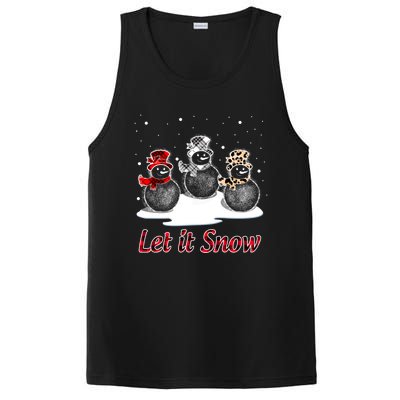 Snow Let It Snow Cute Christmas Buffalo Plaid Christmas Cute Gift PosiCharge Competitor Tank