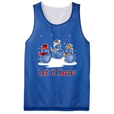 Snow Let It Snow Cute Christmas Buffalo Plaid Christmas Cute Gift Mesh Reversible Basketball Jersey Tank