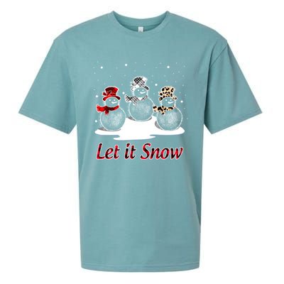 Snow Let It Snow Cute Christmas Buffalo Plaid Christmas Cute Gift Sueded Cloud Jersey T-Shirt