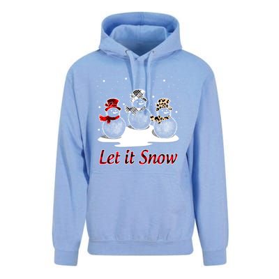 Snow Let It Snow Cute Christmas Buffalo Plaid Christmas Cute Gift Unisex Surf Hoodie