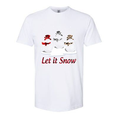 Snow Let It Snow Cute Christmas Buffalo Plaid Christmas Cute Gift Softstyle® CVC T-Shirt