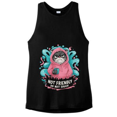 Sarcastic Loner Introvert Clothing Not Friendly Do Not Touch Ladies PosiCharge Tri-Blend Wicking Tank