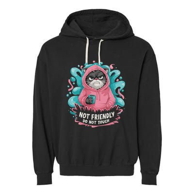 Sarcastic Loner Introvert Clothing Not Friendly Do Not Touch Garment-Dyed Fleece Hoodie