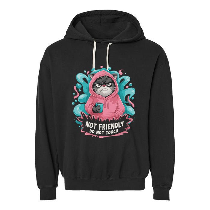 Sarcastic Loner Introvert Clothing Not Friendly Do Not Touch Garment-Dyed Fleece Hoodie