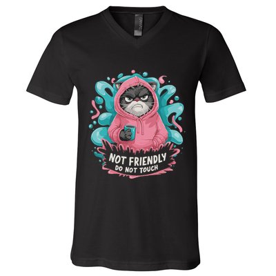 Sarcastic Loner Introvert Clothing Not Friendly Do Not Touch V-Neck T-Shirt