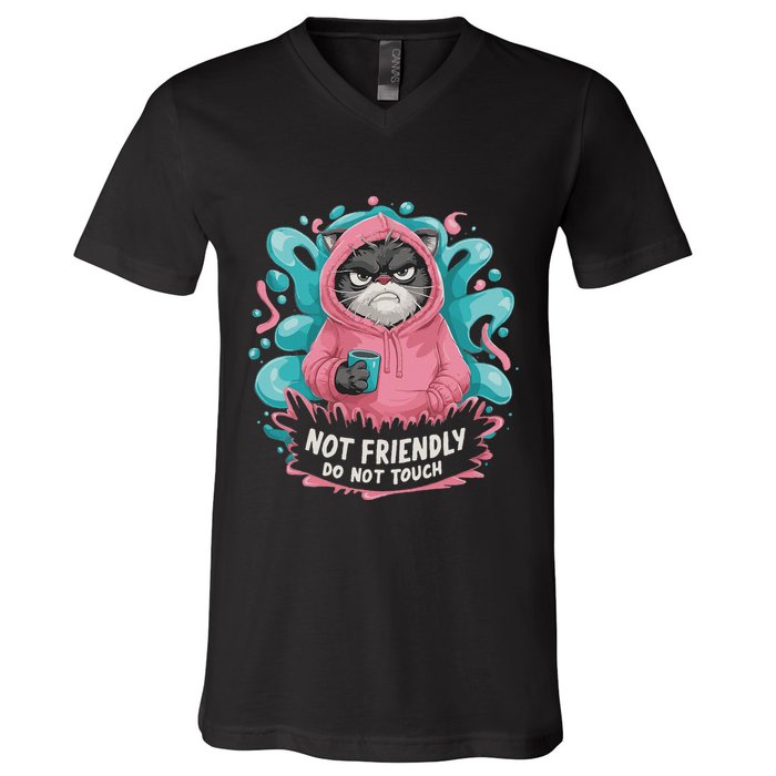 Sarcastic Loner Introvert Clothing Not Friendly Do Not Touch V-Neck T-Shirt