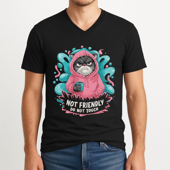 Sarcastic Loner Introvert Clothing Not Friendly Do Not Touch V-Neck T-Shirt