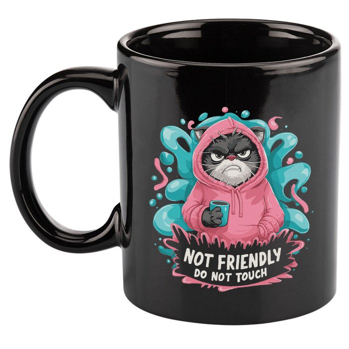 Sarcastic Loner Introvert Clothing Not Friendly Do Not Touch 11oz C Handle Ceramic Mug