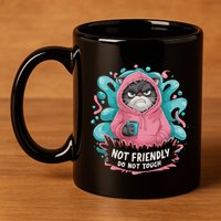 Sarcastic Loner Introvert Clothing Not Friendly Do Not Touch 11oz C Handle Ceramic Mug