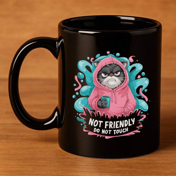 Sarcastic Loner Introvert Clothing Not Friendly Do Not Touch 11oz C Handle Ceramic Mug