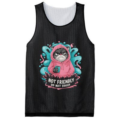 Sarcastic Loner Introvert Clothing Not Friendly Do Not Touch Mesh Reversible Basketball Jersey Tank