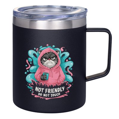 Sarcastic Loner Introvert Clothing Not Friendly Do Not Touch 12oz Stainless Steel Coffee Mug