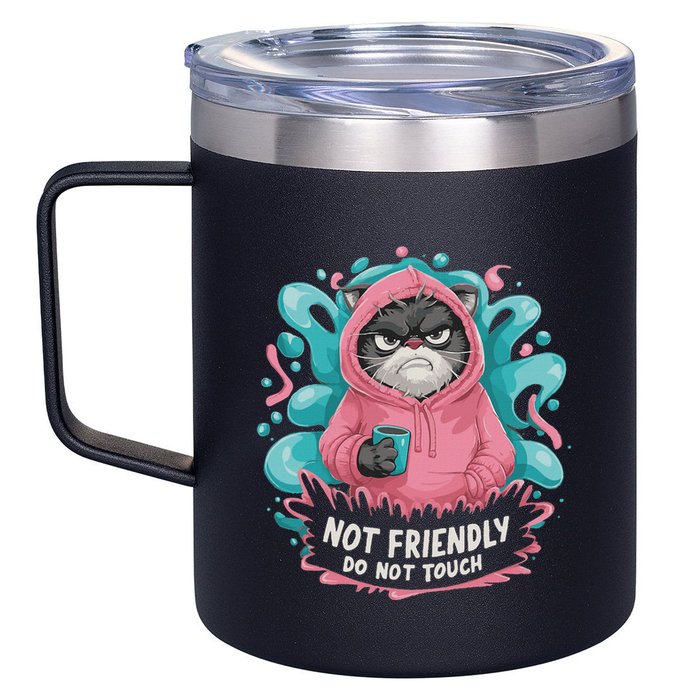 Sarcastic Loner Introvert Clothing Not Friendly Do Not Touch 12oz Stainless Steel Coffee Mug