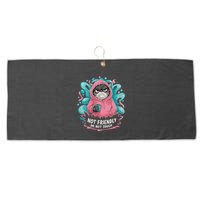 Sarcastic Loner Introvert Clothing Not Friendly Do Not Touch Large Microfiber Waffle Golf Towel