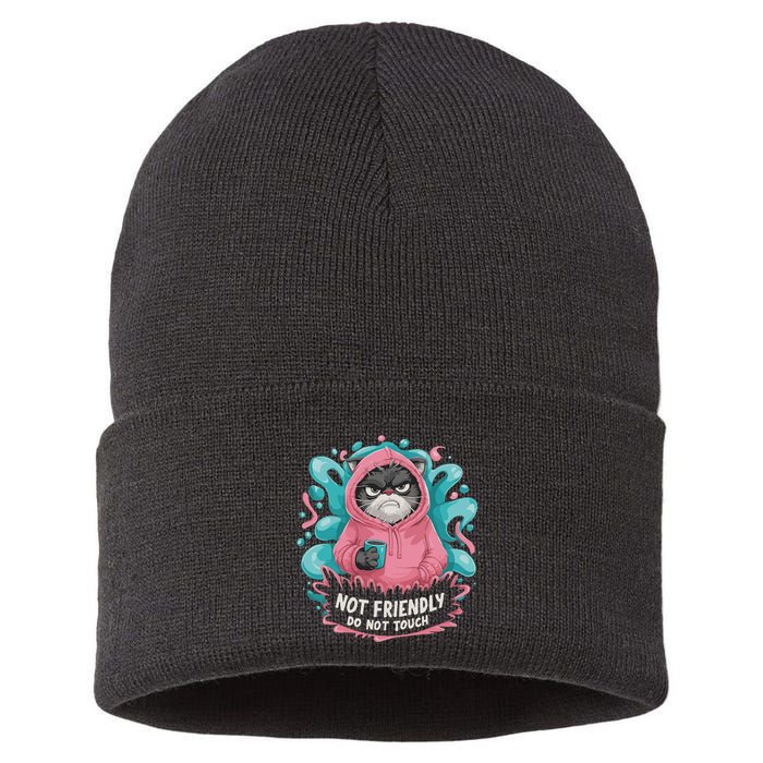 Sarcastic Loner Introvert Clothing Not Friendly Do Not Touch Sustainable Knit Beanie