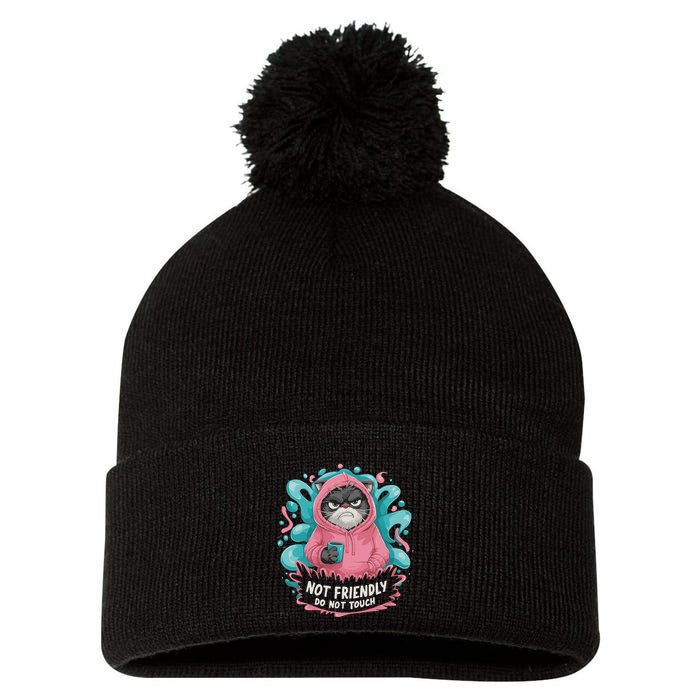 Sarcastic Loner Introvert Clothing Not Friendly Do Not Touch Pom Pom 12in Knit Beanie