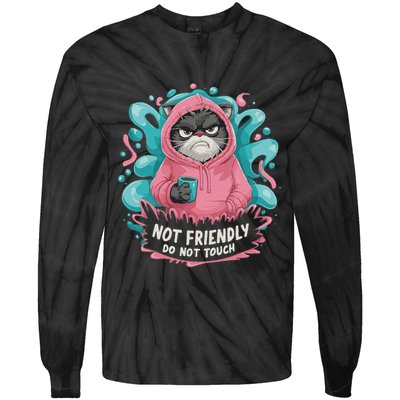 Sarcastic Loner Introvert Clothing Not Friendly Do Not Touch Tie-Dye Long Sleeve Shirt
